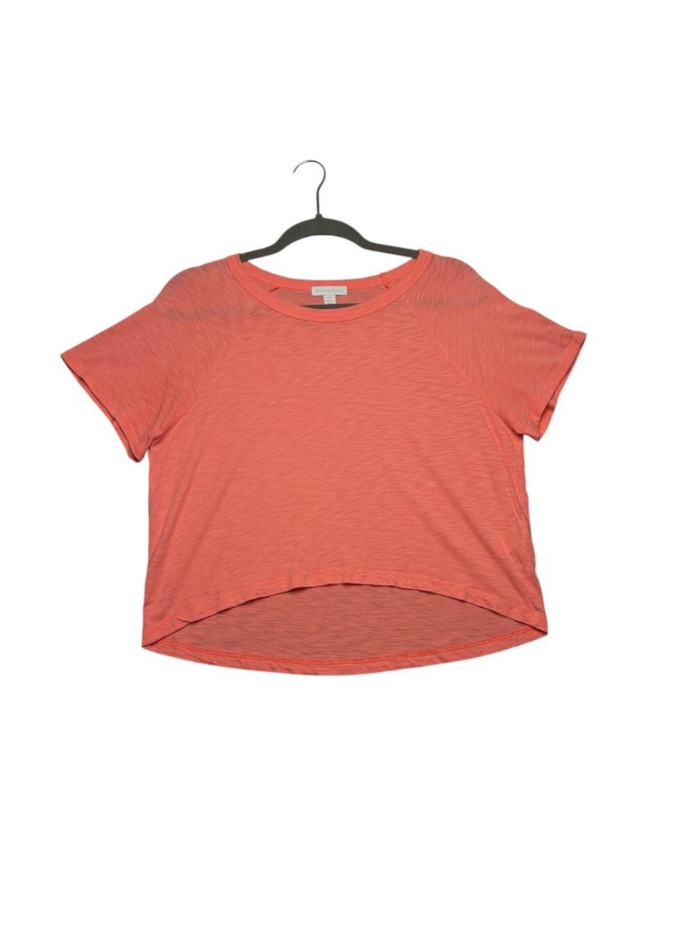 Beyond Yoga Size S High Low Cropped Tee Shirt Coral Pink Basic Top Cotton Modal